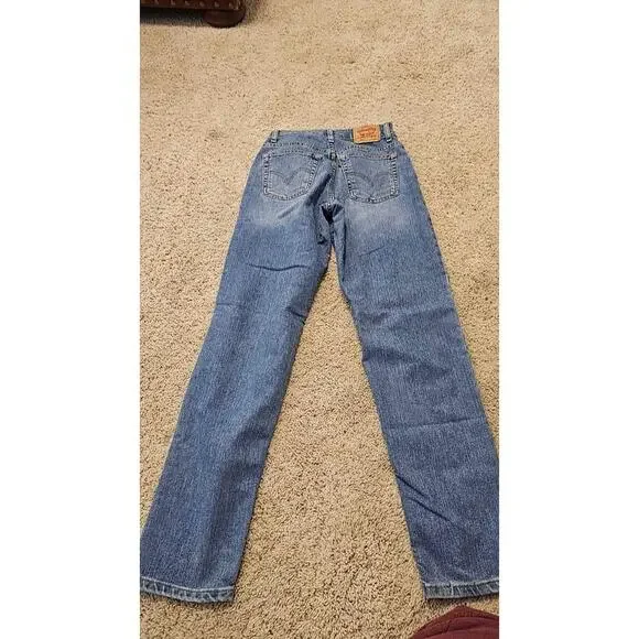 Levis 550 Jeans Classic Relaxed Stretch‎ Tapered Denim Blue Womenswear 8 Long